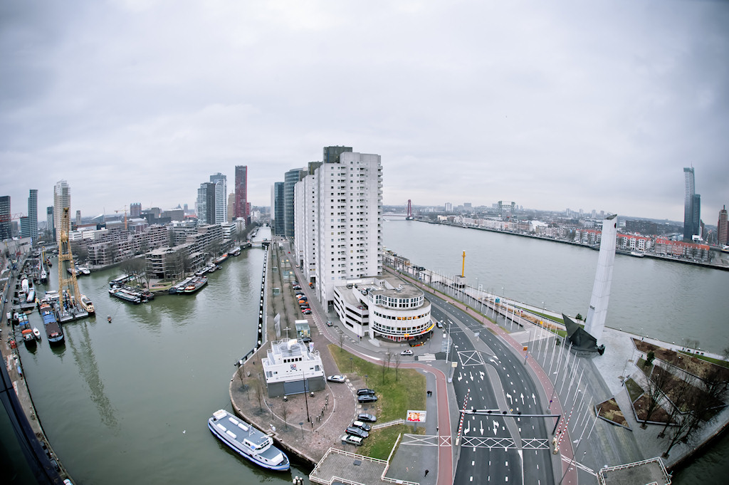 Uitzicht op de Boompjes in Rotterdam